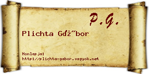 Plichta Gábor névjegykártya